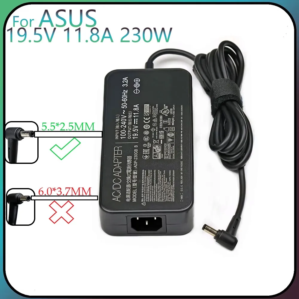 19.5V 11.8A 230W 5.5 2.5mm ASUS 충전기 전원 공급 장치 AERO 15-Y9-4K80P AERO 15-X9-RT4K5MP 게이밍 노트북 어댑터 ZX8-CR5S1