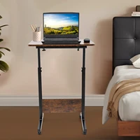 Bedside Desk with Universal Wheel Oversized Table 32-47in Adjustable Height Laptop Portable Study Standing for Dormitory Student 1
