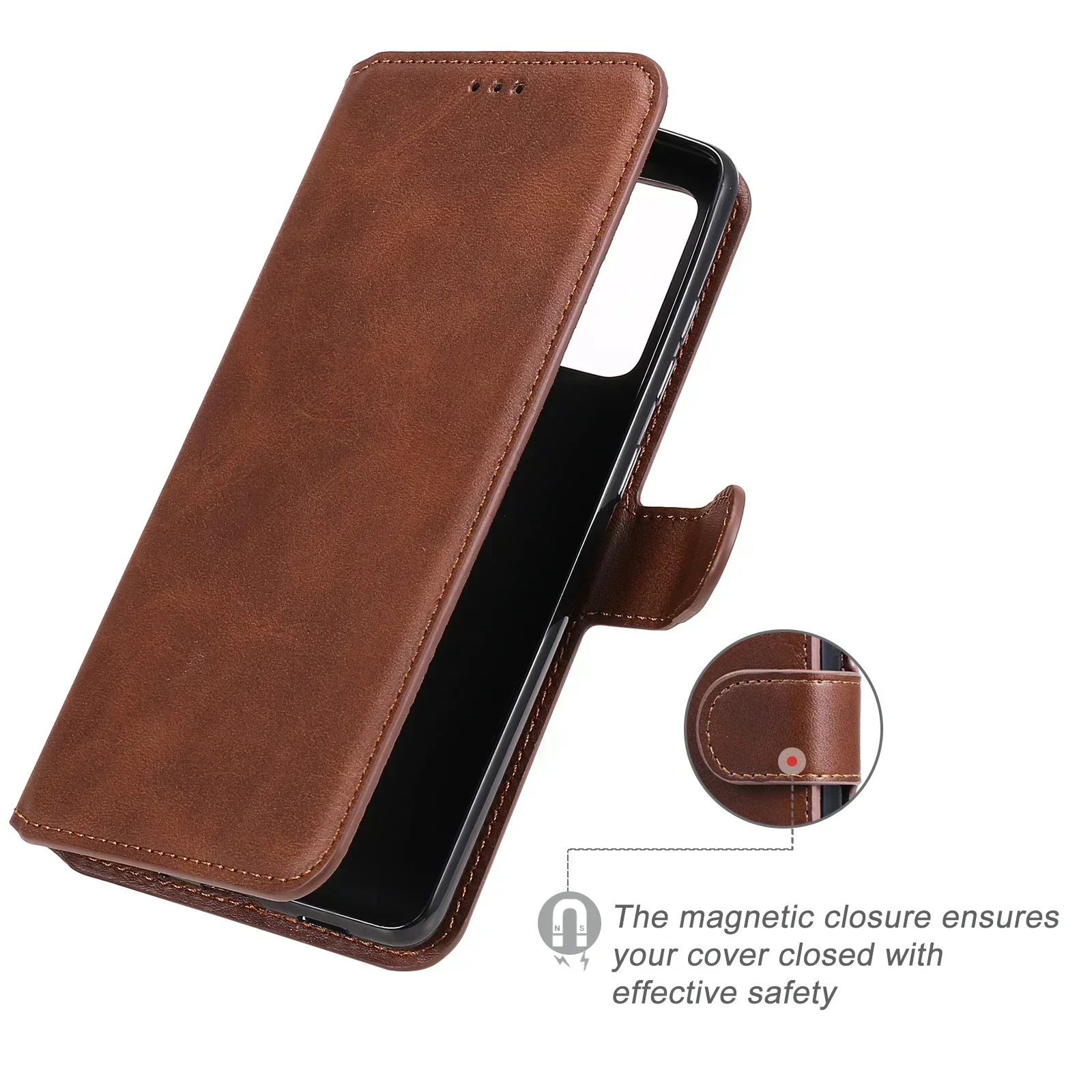 Luxury Retro Leather Wallet Case - Full Cover Book Holder