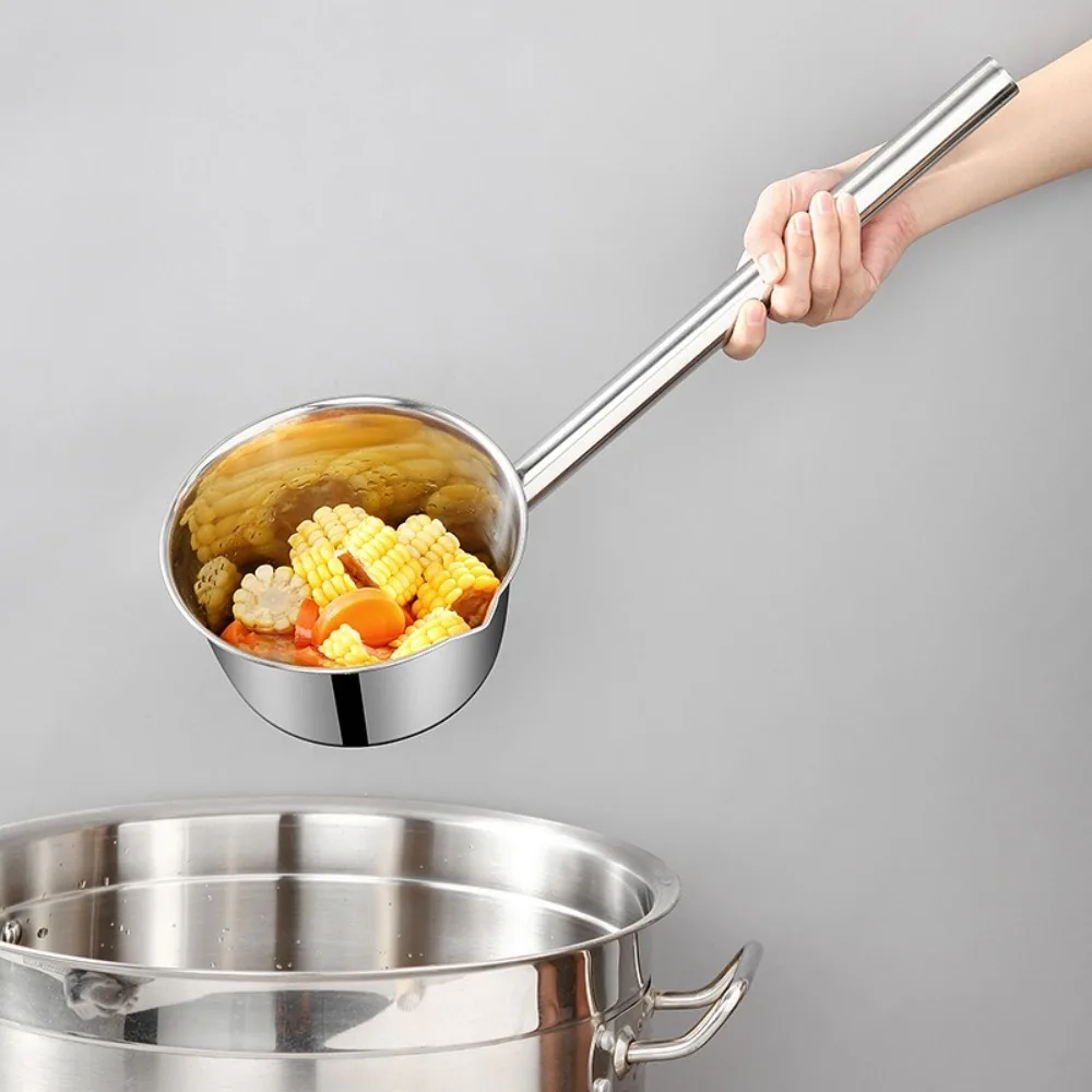 Stainless Steel Water Ladle Long Handle Thickened Soup Ladle Anti Scalding Extended Water Scoop