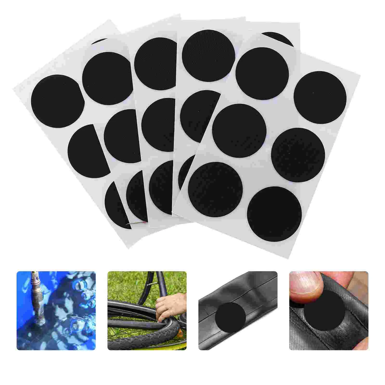 Bike Puncture Repair Patches Self Adhesive Puncture Patches Inner Tube Rubber Tire Repair Tools ( Black )