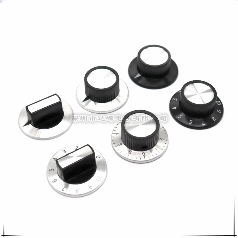 1PCS Arrow Metal Knob Cap Round Hole 6MM Potentiometer Scale Knob Cap Metal Speed Control Switch Cap with Digital Dial