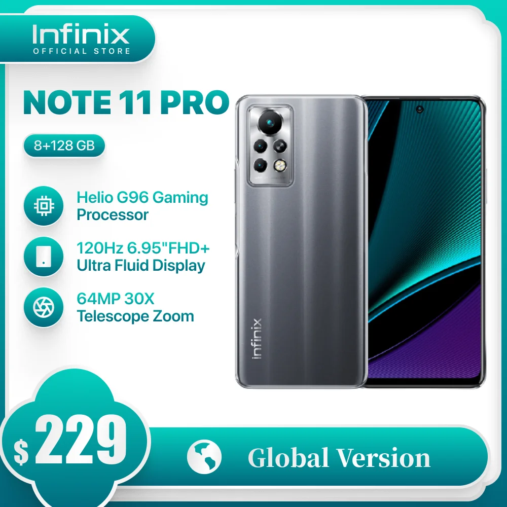 latest infinix mobile phone Infinix NOTE 11 PRO 8GB 128GB 6.95'' Display Smartphone Helio G96 120Hz Refresh Rate 64MP Camera 5000 Battery 33W Super Charge infinix upcoming mobile