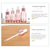 Dropper Bottles Refillable 5-100ML Rose Lid Cosmetic Container Pink Glass Aromatherapy Liquid for Essential Massage Oil Pipette 4