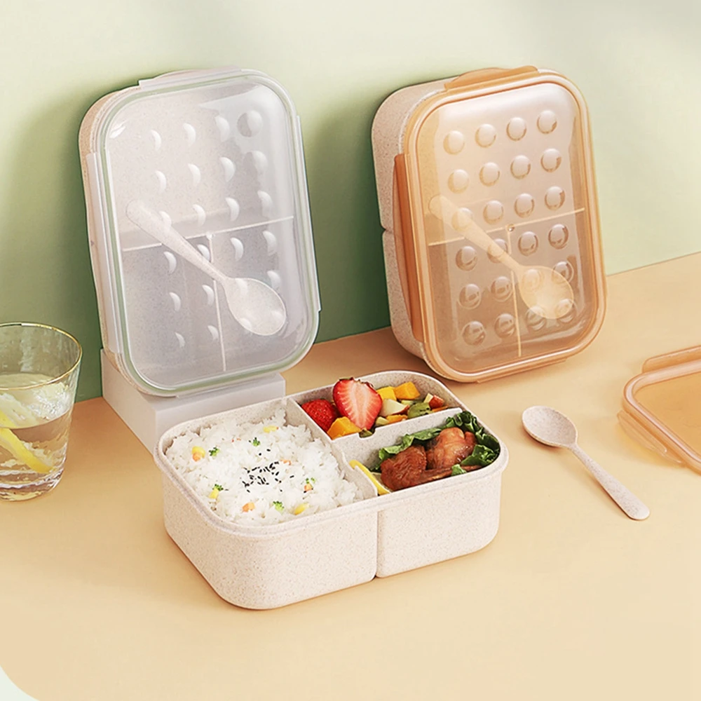 WayEee Boîte à Déjeuner Pour Adultes - 2130 Ml Grande Capacité, 3 Compartiments Anti-Fuite, Idéale Pour Bureau, École (Rose)