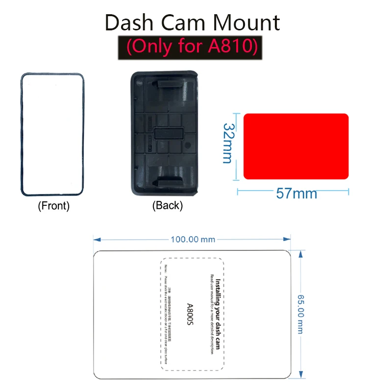 70mai Dash Cam Mount camera mount camera mounting bracket dvr bracket holder dash cam bracket For 70mai Dash CamA810 Set Static Sticker VHB Sticker and Static Stickers