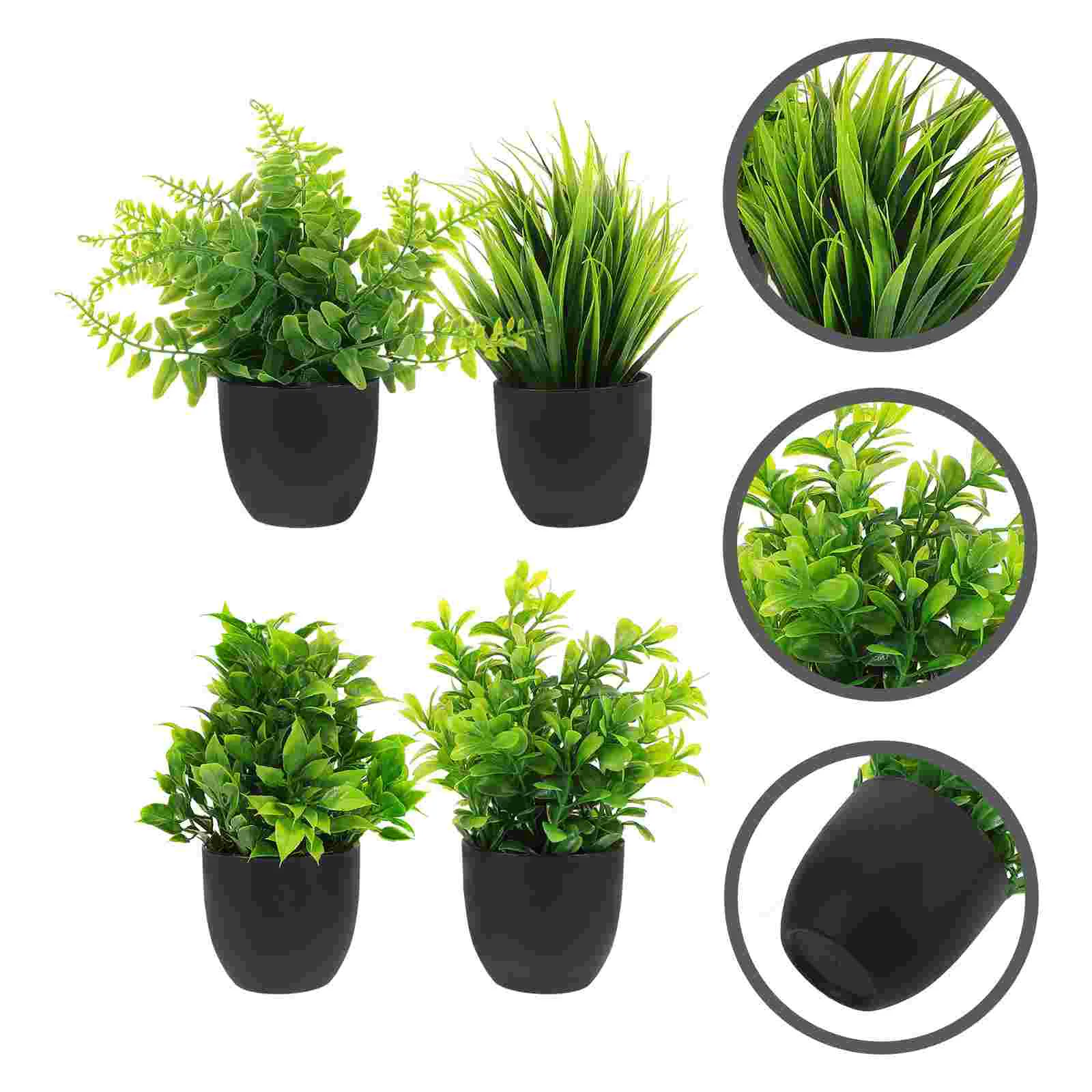 4 Pcs Artificial Plant Pot Small for Indoor Decor Bathroom Home Office  Table Vivid Faux Plants Realistic - AliExpress 15