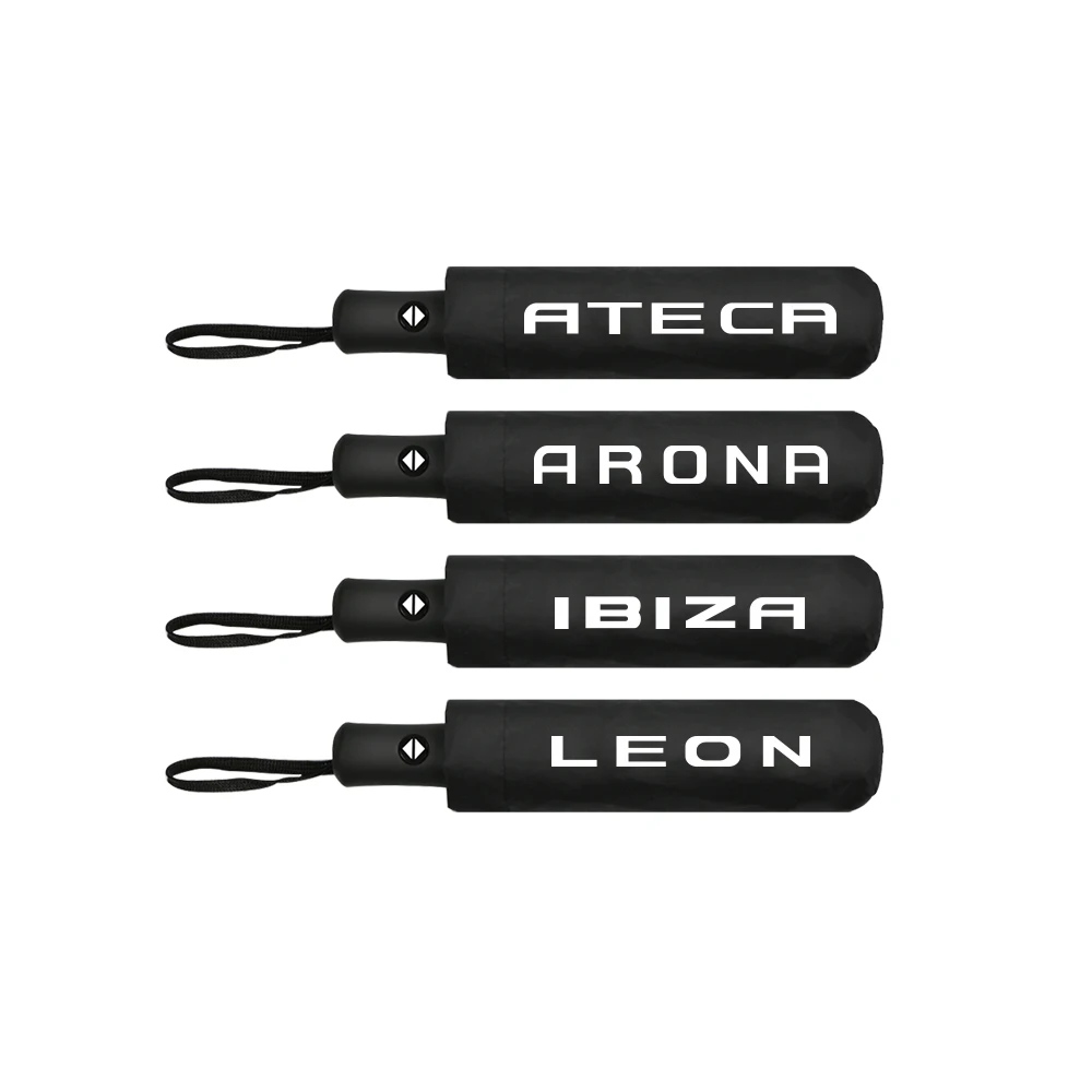 Fully Automatic Compact Folding Bigger Surface Windproof Rainy Umbrella for Seat Leno Ibiza 6j Arona Ateca Car Accessories car logo umbrella