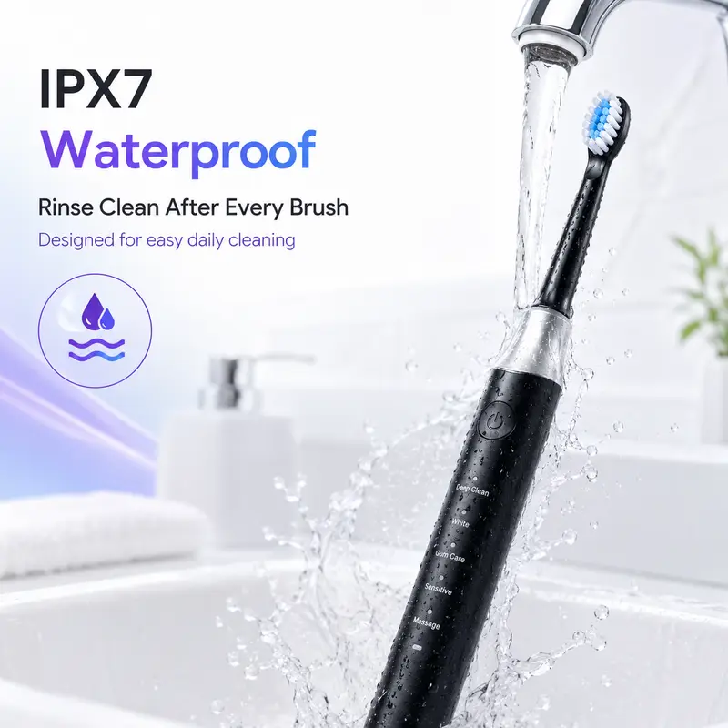 Dr.Yadent YD07 Electric Sonic Toothbrush Sensitive Gum Care Rechargeable Toothbrush 5 Modes Soft Brush Bristle 60 Days Life Long - Image 6