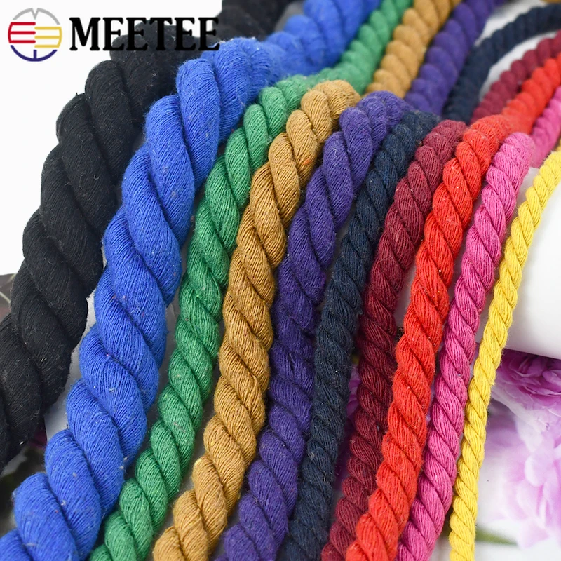 5meters 5-20mm barevný bavlna lano 3 akcií kroucené šňůra DIY dekorace makramé lanas pro brašna opletené šňůry šicí příslušenství