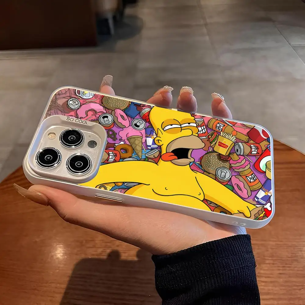 Silver Homer Simpson Phone Case – Funny Cartoon Protective Cover
