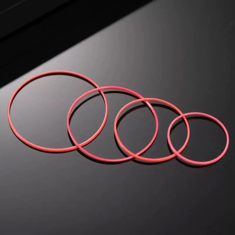 Set of 5 Red Waterproof Gaskets - 0.6mm Thick, 16-40mm O-Rings