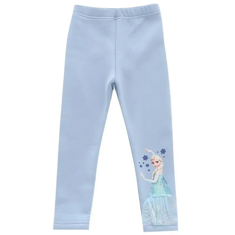 Disney Cartoon Frozen Girls Leggings Spring Autumn New Style Pants Fashion Princess Elsa Outerwear Pants Christmas Gifts