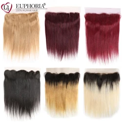 Brazilian Straight Human Hair 13x4 Lace Frontal Colored 27 30 33 Free And Middle Part Lace Closure Swiss Lace Remy Hair Euphoria