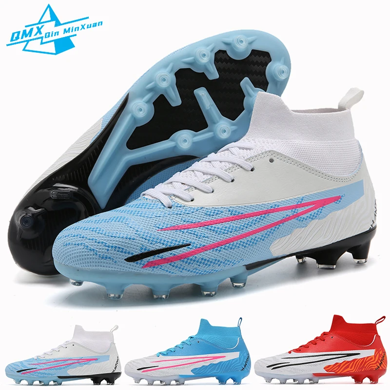 

Men's Soccer Shoes FG/TF New High Top High-Quality Teenager Football Boots Anti-Skid Outdoor Training Shoes Sneakers 2023