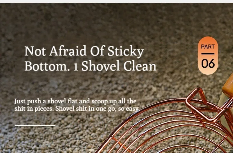 Self-Cleaning Cat Litter Shovel Stainless Steel Metal Scooper