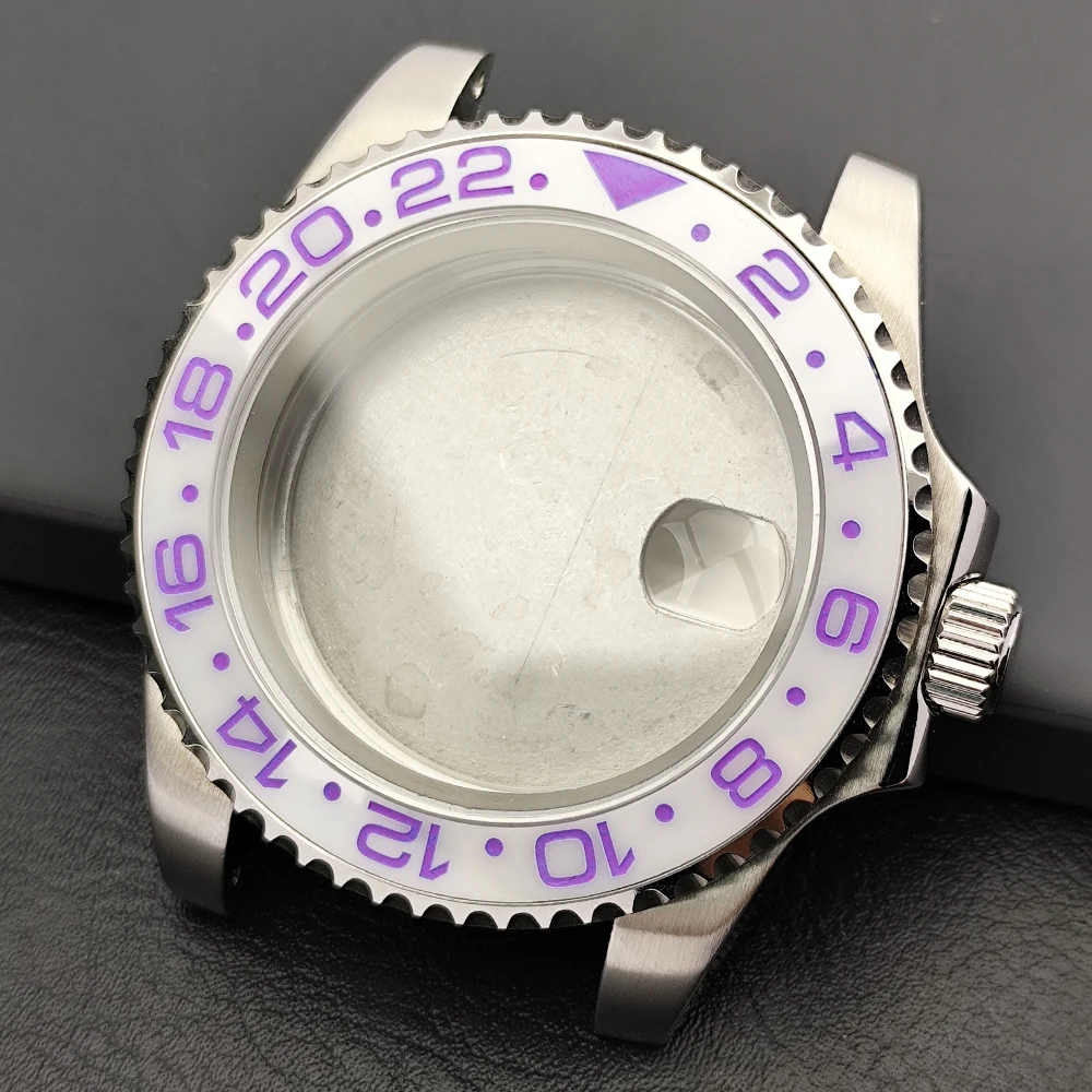 Premium 40.5MM Sapphire Glass GMT Case with Bidirectional Rotating Bezel for 28.5MM Dial and 20mm Strap
