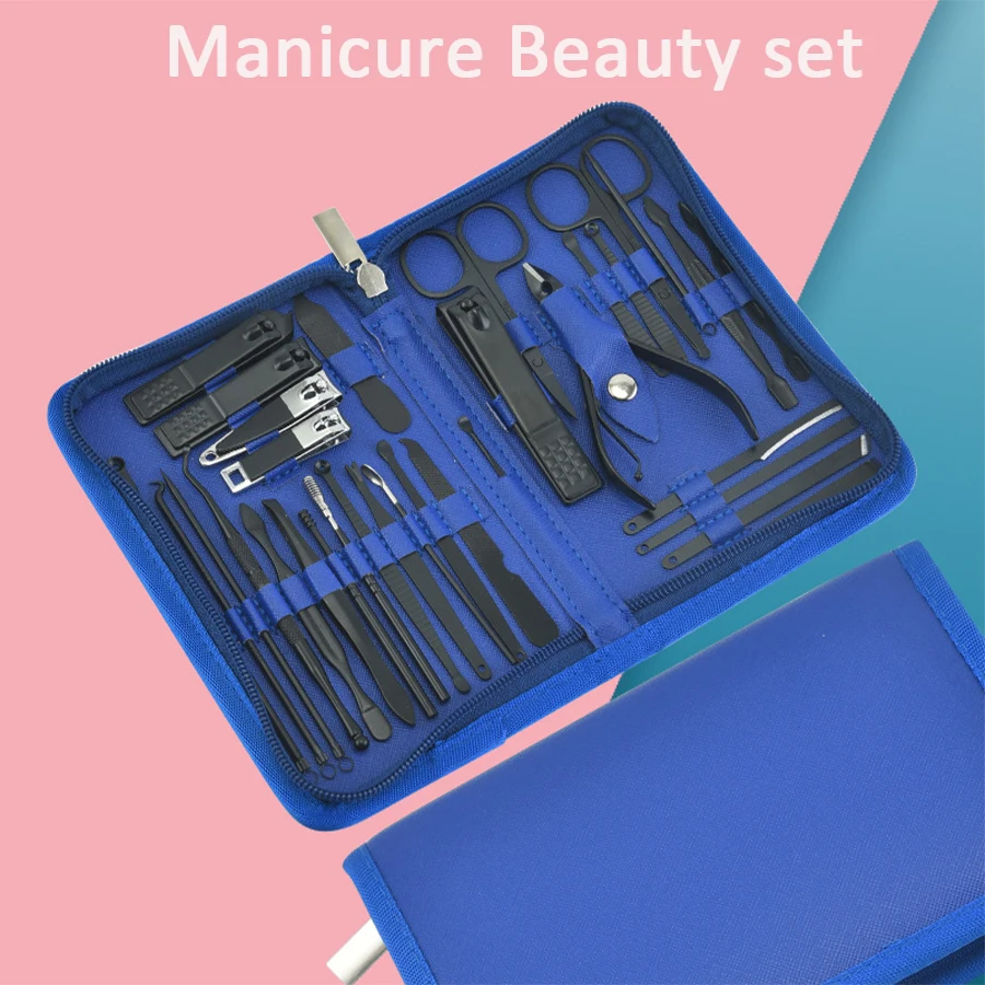 여성용 매니큐어 페디큐어 키트, 전문 페디큐어 도구 세트, 발 손 네일 케어 키트, 그루밍 키트 선물, 32 in 1