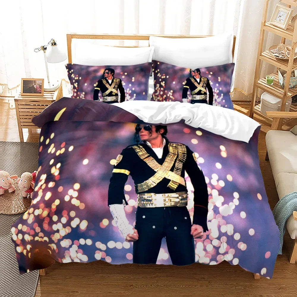 3D Printed Michael Jackson Bedding Set Duvet Cover Bedroom Comforter Single Twin King ​Size Quilt Cover Home Textile 2/3PCS 2