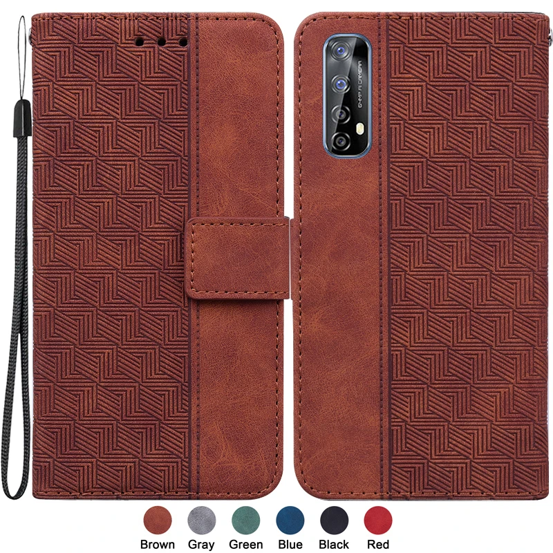 Per Oppo Realme 7 Capa Per Oppo Realme 7 Pro Realme 7I Realme 7 Pro 7I Custodia Fashion Magnetic Geometric Textile Wallet Book Cover