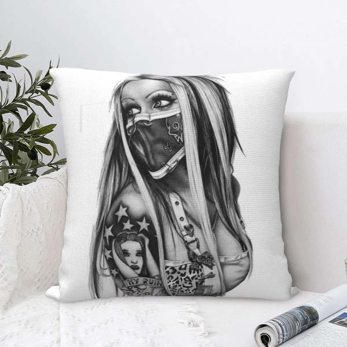 

Rock And Roll Pillowcase Pillow Case Cushion Cover Home Sofa Car Decorative Throw Pillow Printing Color Anime 45*45cm