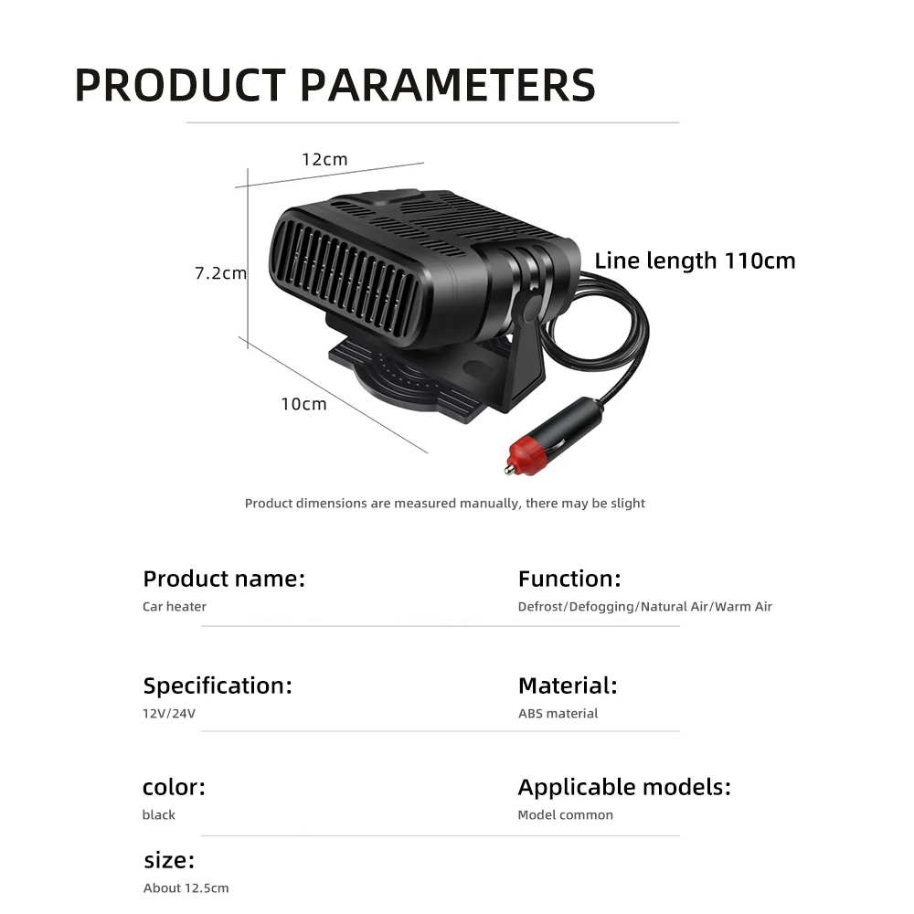 12V / 24V Portable Auto Elektrische Heizung Fan Elektrischer Trockner  Ndshield Defogging Defroster Elektrisches Warmluftgebläse