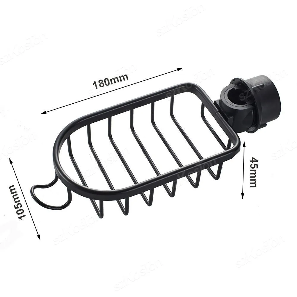Adjustable Faucet Drainage Bathroom Shelf Black Sliver Shower Storage Holder Basket Kitchen Sundries Soap Storage Rack 6