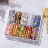 Nail Foils Nail Art 10 Rolls Mesh Net Line Style Nail Foils Nail Art Supplies 3D Line Nail Foil Glitter Starry Sky Foil Decals 1