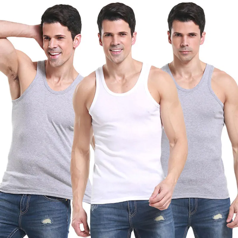 Men Muscle Vest Cotton Underwear Sleeveless Tank Top Summer Solid Undershirts O-neck Gymclothing Bodybuilding Singlets T-shirt gym men muscle sleeveless tank top tee shirt bodybuilding sport fitness vest stringer camo tee