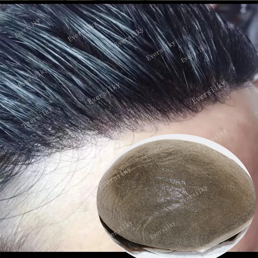 Human Hair Toupee Undetectable Natural Hairline Male Wig Cool Brown Blonde Super Durable Men Toupee Human Hair Thin Skin Full PU Capillary Prosthesis