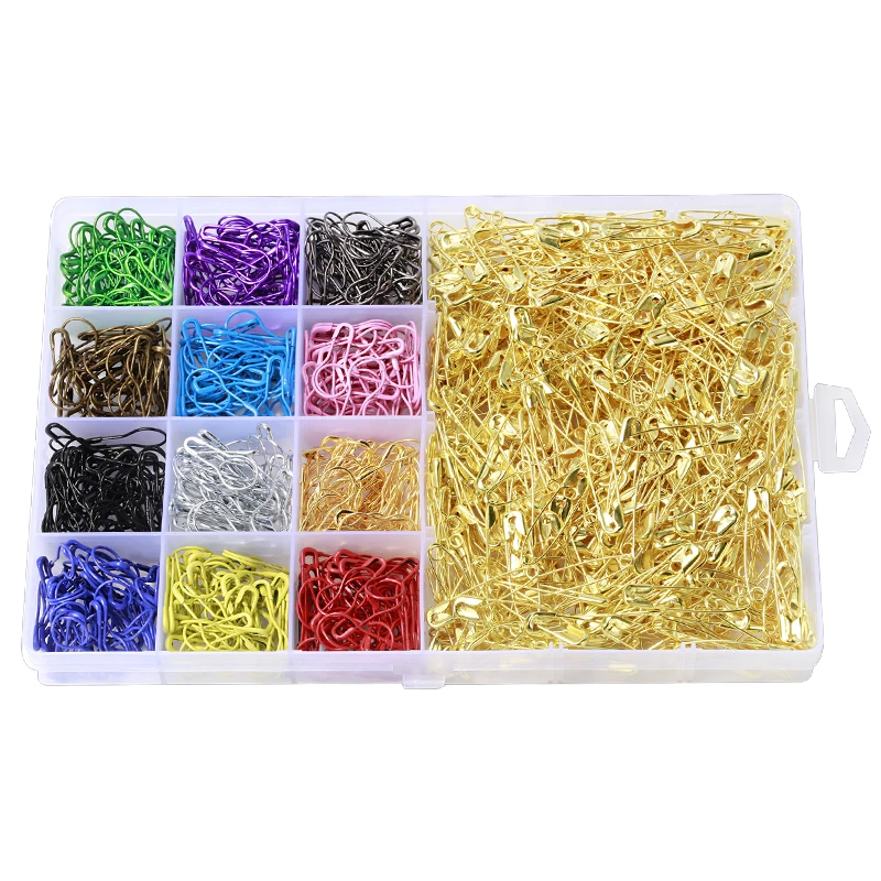 

IMZAY Mixed Color Plastic/Metal Brooch Different Sizes Safety Pins Set DIY Sewing Tools Accessories Small Brooch For Apparel