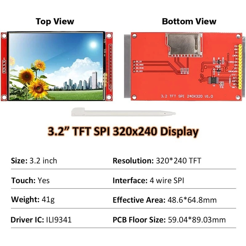 3.2 ġ SPI LCD  RGB 65K ÷ 240x320 TFT , ILI9341, ּ 4 IO 3.3V(MSP3217)