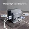 PULWTOP Vertical USB C Docking Station  with 4K@60Hz HDMI, 3 USB, SD/TF, PD3.0, RJ45, 3.5mm Audio for MacBook Pro/Air,Laptop 4