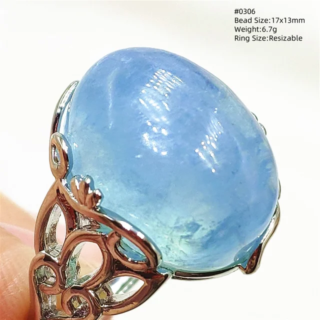 Aigue Marine Bague Pierre Bleu Clair Bague Argent 925 Libre Aigue
