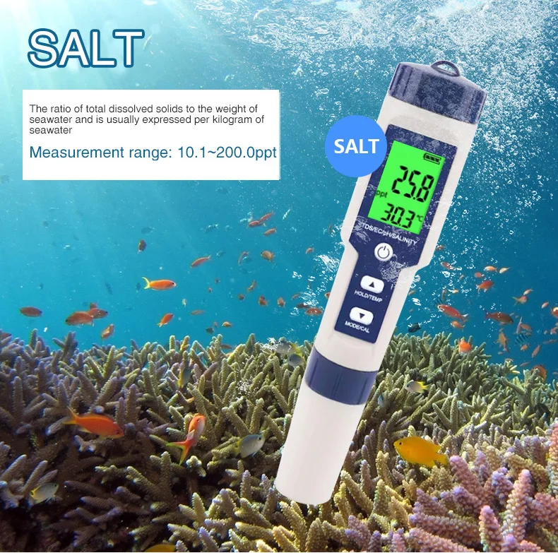 NOYAFA EZ-9909 5 in 1 TDS/EC/PH/Salinity/Temperature Meter Digital Water Quality