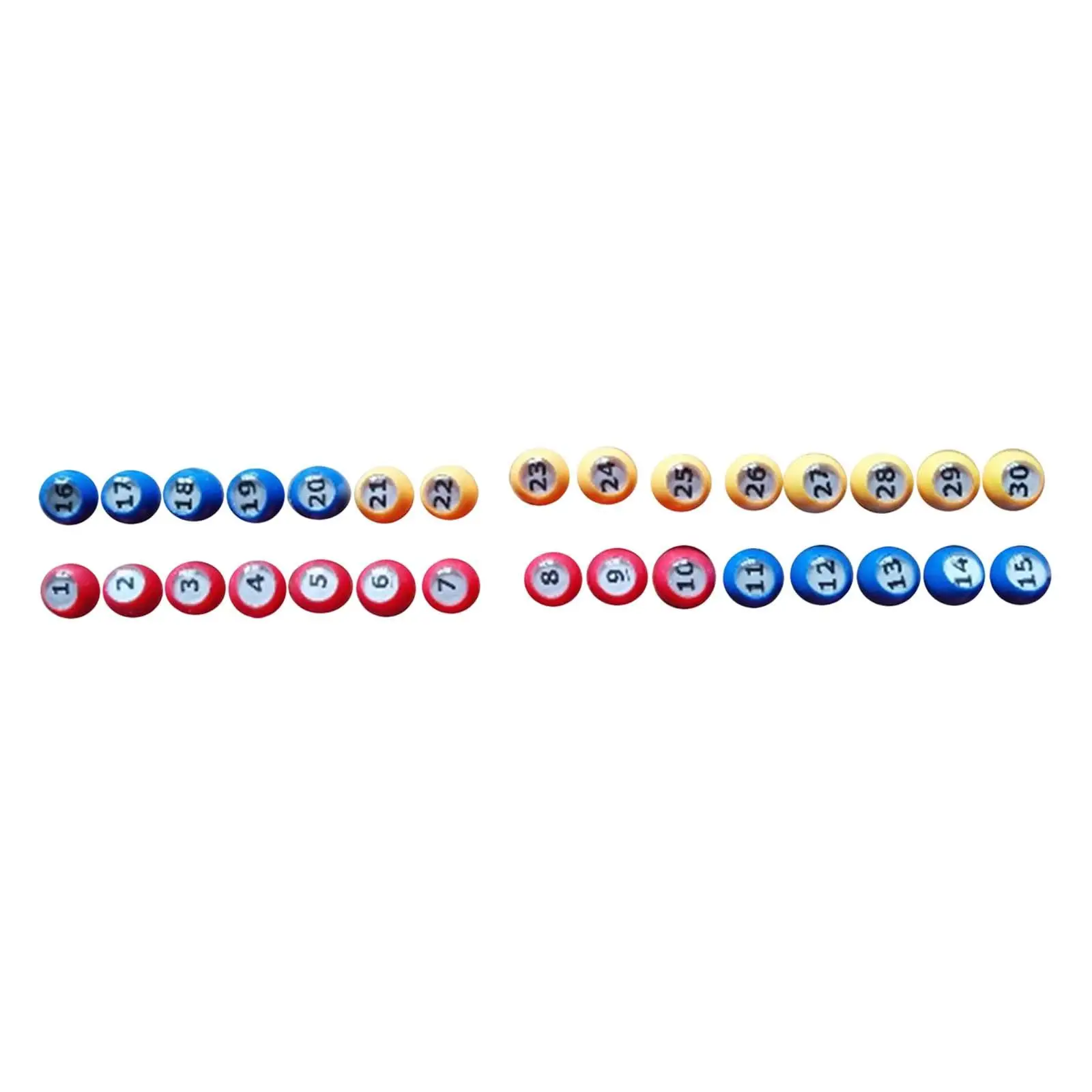 30 Bingo Balls with Number Range 1-30 for Family Game Nights and Events