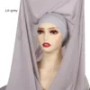 Hijab instantané en mousseline de soie avec boucle magnétique, couleur unie, écharpe musulmane pour femme, Turban islamique, bandeau à la mode, châle, nouvelle collection