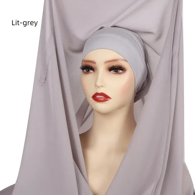 Hijab instantané en mousseline de soie avec boucle magnétique, couleur unie, écharpe musulmane pour femme, Turban islamique, bandeau à la mode, châle, nouvelle collection
