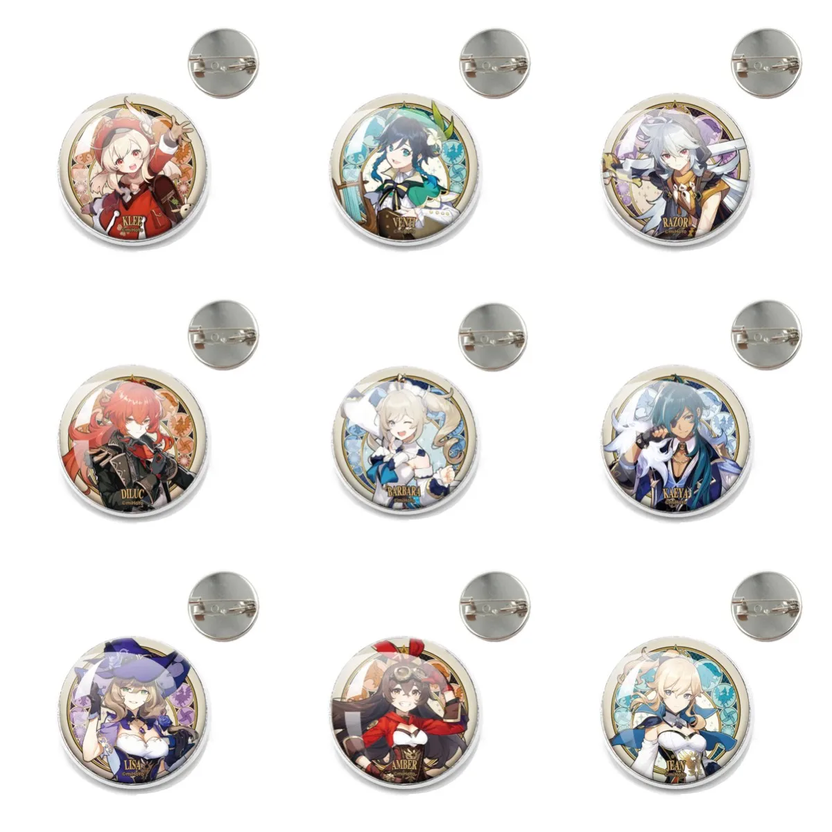 

Брошь с героями игры Genshin World, брошь Klee Venti, бритва, янтарный джинс, значок с героями мультфильмов, брошь-стоячий рисунок, модные аксессуары, подарок