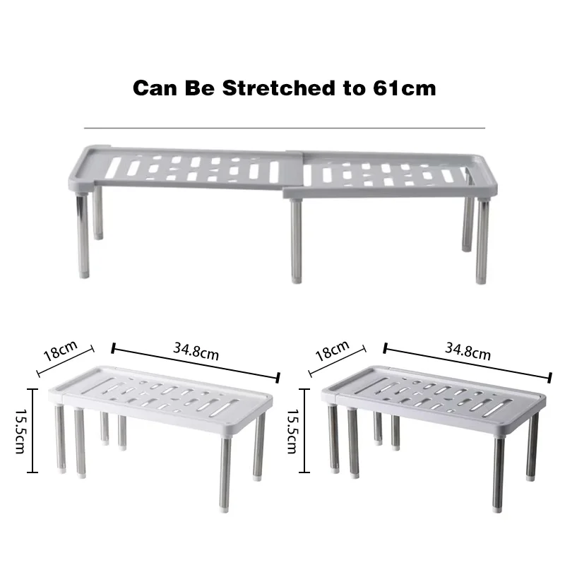 Retractable Storage Rack Kitchen Shelf Organizer Multifunctional Cabinet Layered Dish Seasoning Bottle Finishing Home Supplies 6
