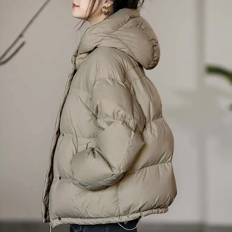 

Autumn Winter Women Ultralight Down Jackets 2023 New Puffer White Duck Feather Coats Loose Warm Parkas Portable Outwear A43