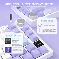 Механическая клавиатура Ajazz AK820 Pro 75%, игровая клавиатура с прокладкой, интеллектуальным дисплеем TFT и ручками — изображение 2