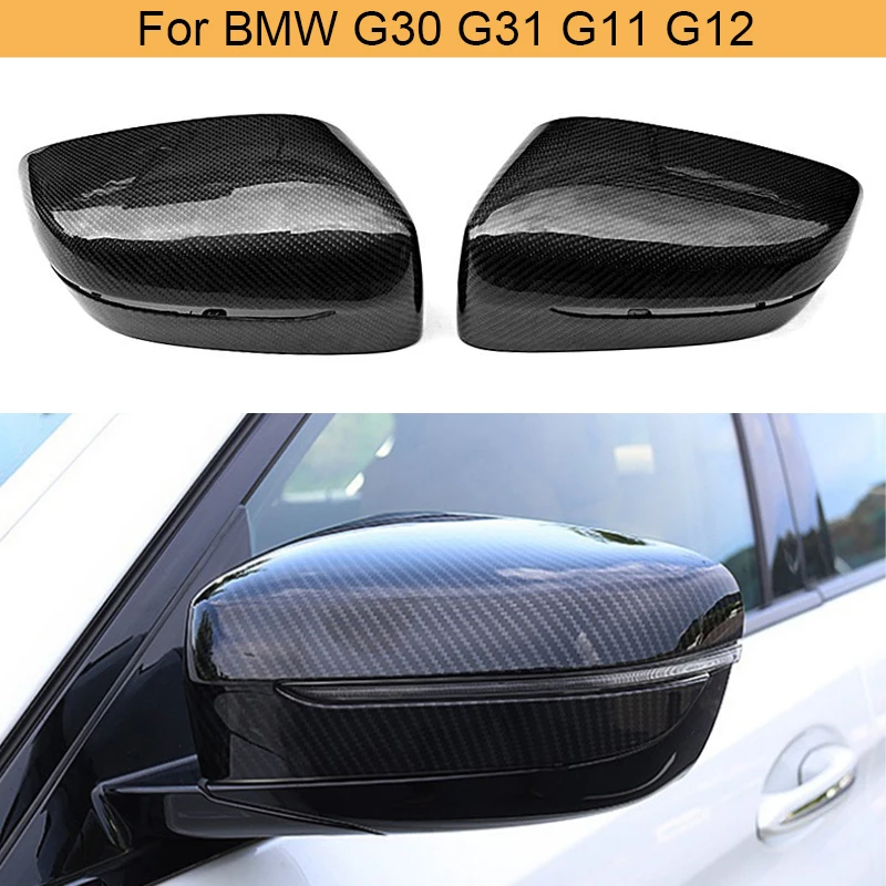 

Carbon Fiber Replace Rearview Mirror Covers Caps for BMW 5 Series G30 G38 7 Series G11 G12 4 Door 2017-2019 Mirror Caps Only LHD
