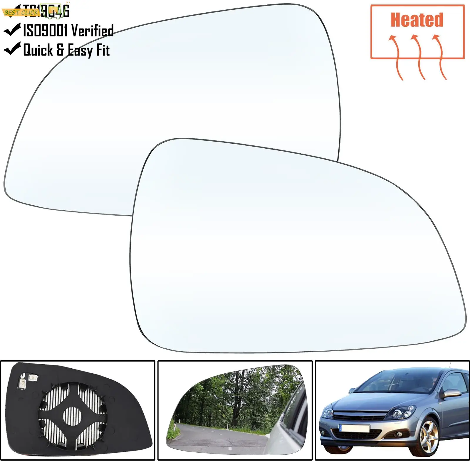 Beheiztes Auto-Rückspiegelglas für Opel Astra H 2009 2010 2011, Heizung, Seitenspiegelglas, Linse, Türflügel, Rückspiegelglas