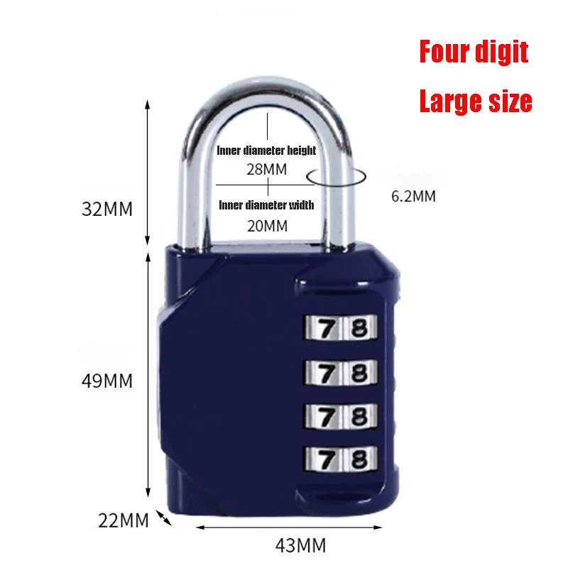 Travel Padlock Anti-theft Backpack Small Padlock Resettable 3/4 Digit Combination thumbnail 6