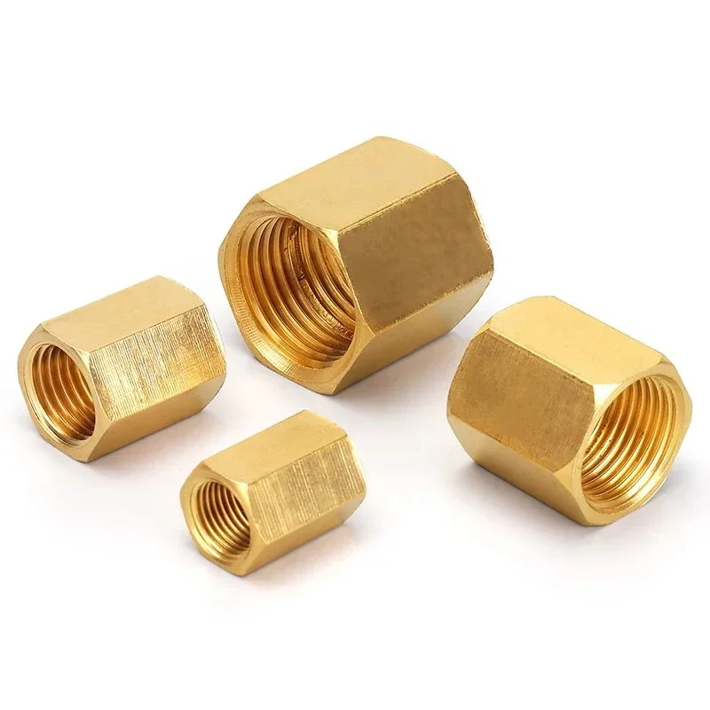 Brass Female to Female Threaded Hex Bushing Pipe Connectors - Reliable Coupler Adapter Fitting - 1/8