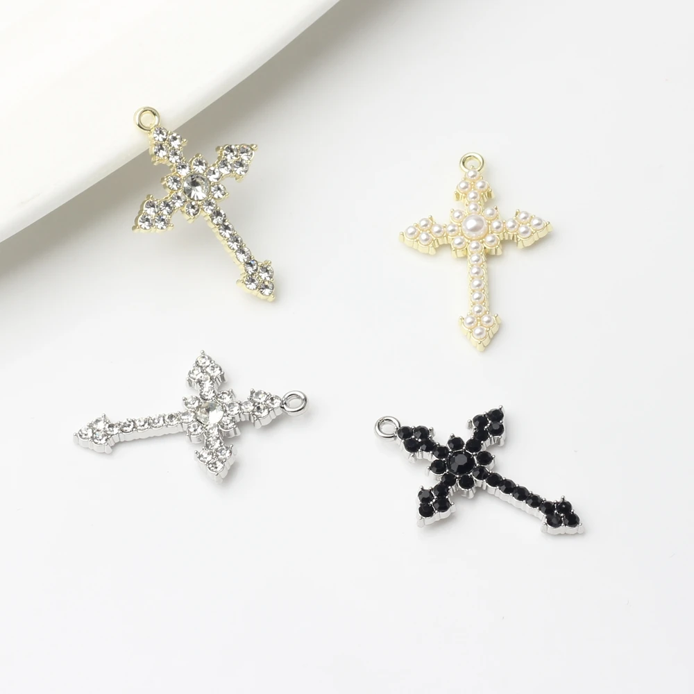 

Zinc Alloy Simple Handmade Embedded Zircon Cross Charms 6pcs/lot For DIY Fashion Drop Earrings Jewelry Making Accessories