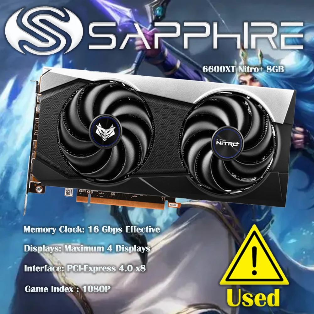 Sapphire 6600Xt Nitro + Schede Video Da 8Gb Amd Gpu Radeon Rx6600Xt Rx6600 Xt Scheda Grafica Desktop Pc Computer Game