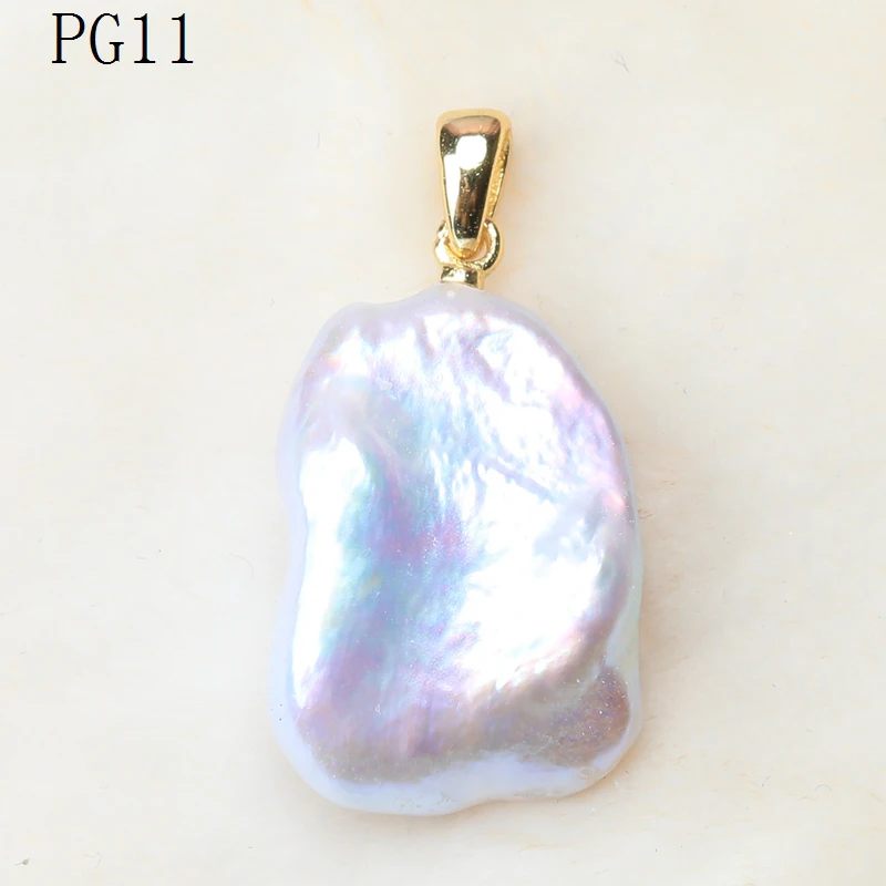 100% Naturale Aurora Halo Colorato Acqua Dolce Irregolare Barocco Bianco Petalo Perla Ciondolo S925 Gioielli Semplici In Argento Sterling