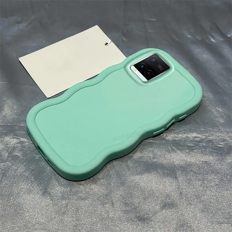 Solid Color Wave Silicone Shock-Absorbing Phone Case